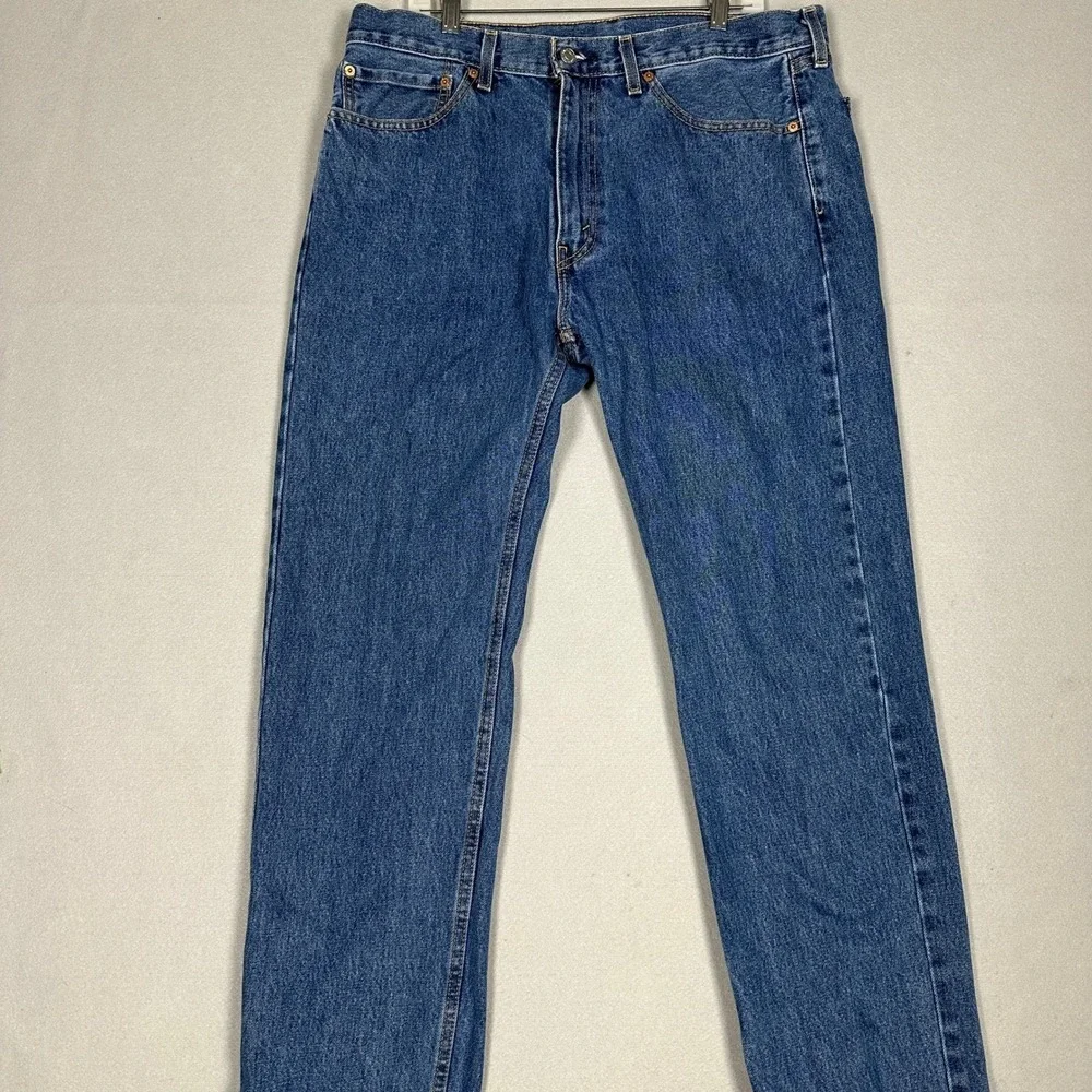 Levis 501 Jeans Mens 36X34 Blue Straight Leg 5-Pocket Denim Red Tab Casual EUC